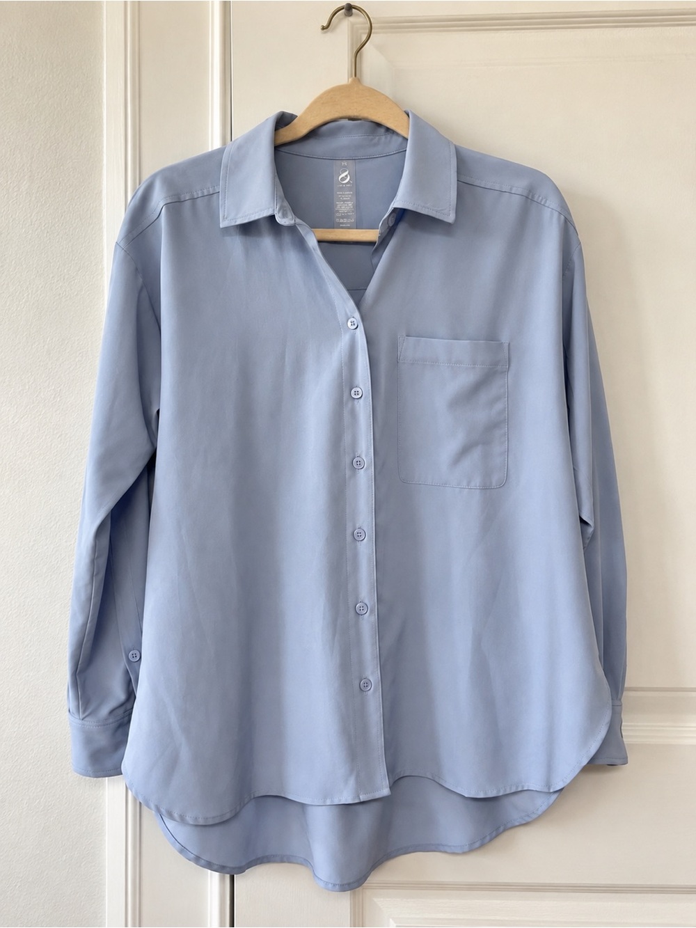 Lou & Grey Light Blue Button Down Shirt XS Long Sleeve